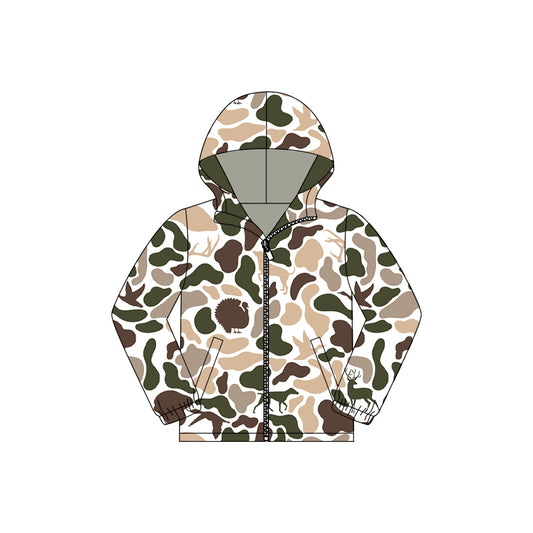 Deer duck camo design kids long sleeve hoodie top preorder