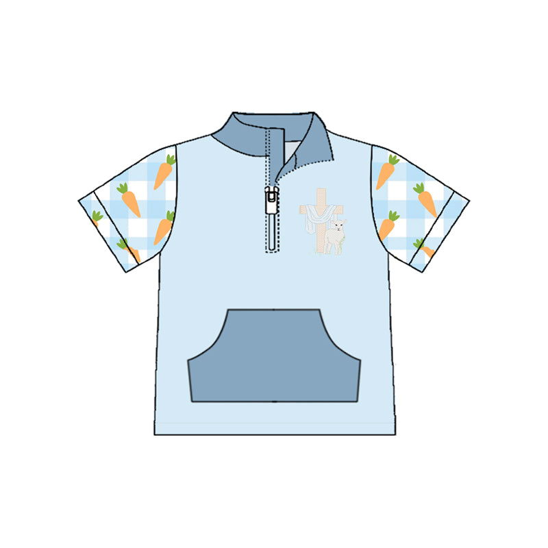Easter cross carrot print short sleeve pullover top preorder