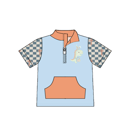 Easter cross dinosaur print short sleeve pullover top preorder
