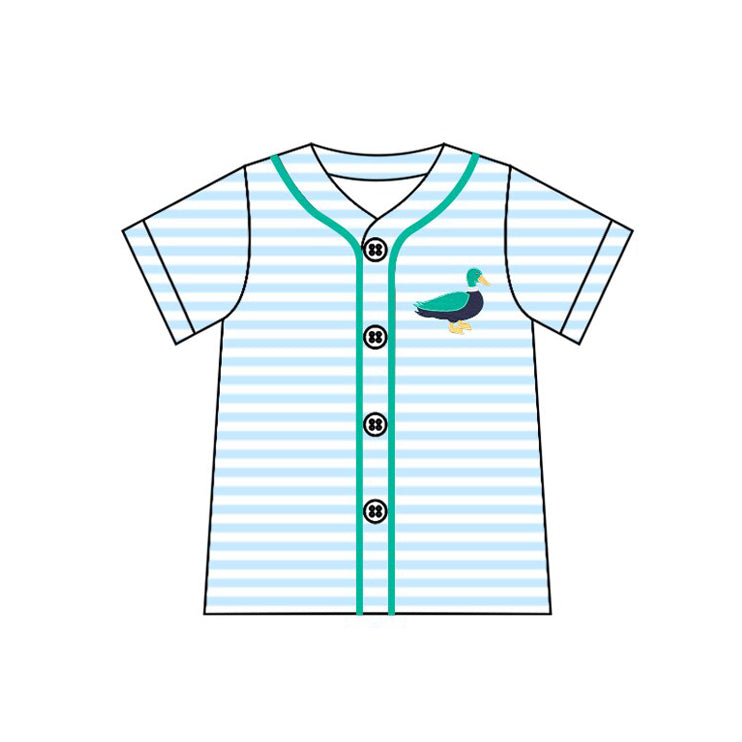 Mallard duck print boy short sleeve pullover top preorder