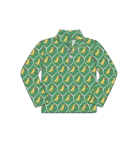 Boys cute dog long sleeve polo top preorder