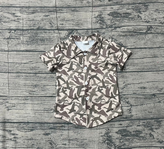 Mallard duck baby boy button shirt preorder