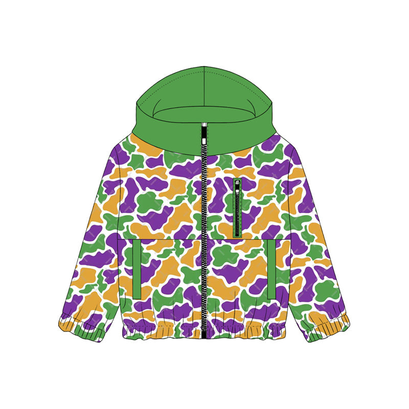 Mardi Gras camo print boy hoodie top preorder