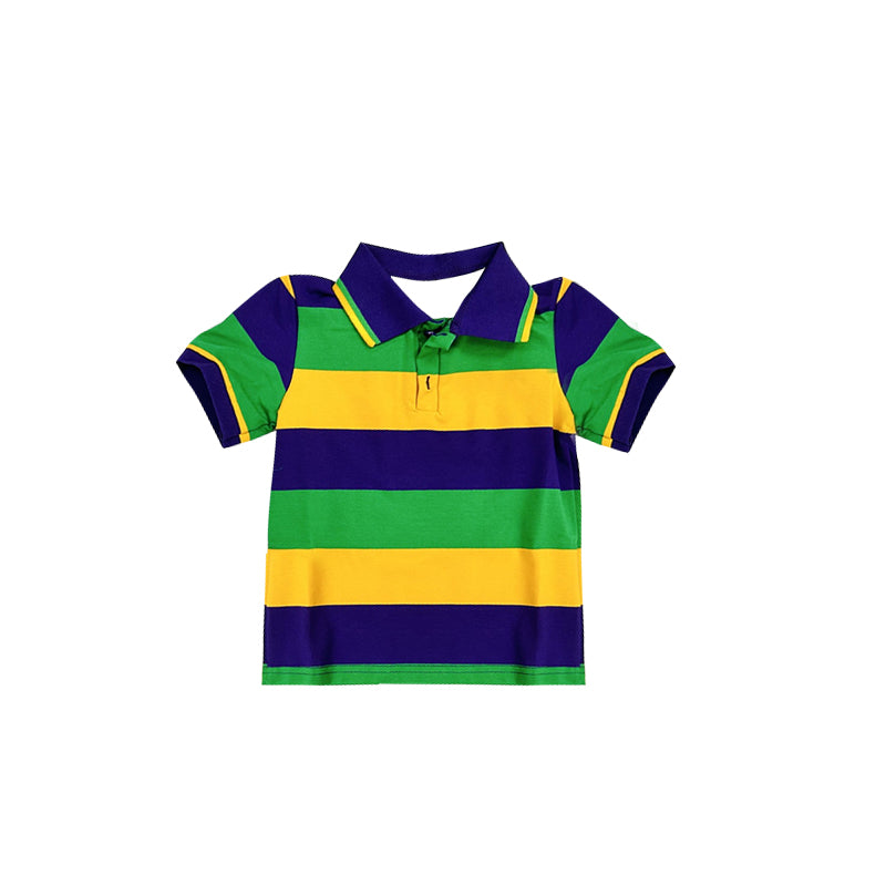 Mardi Gras boy short sleeve polo top preorder