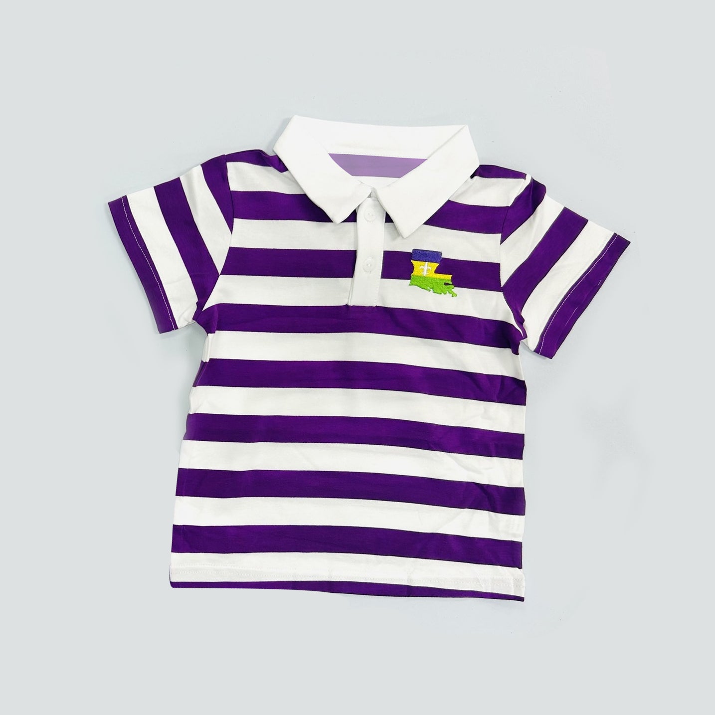 Mardi Gras boy short sleeve polo top preorder