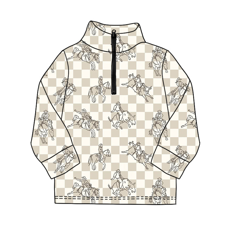 Western cowboy kids long sleeve pullover top preorder