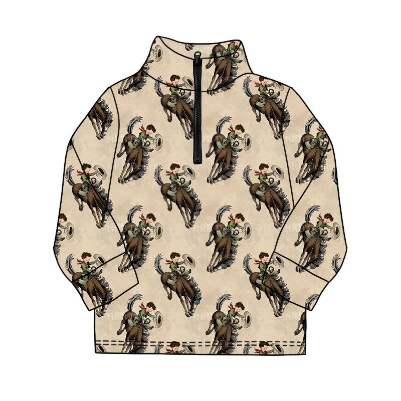 Western cowboy kids long sleeve pullover top preorder