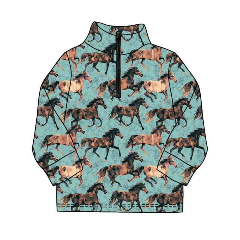Western cowboy kids long sleeve pullover top preorder