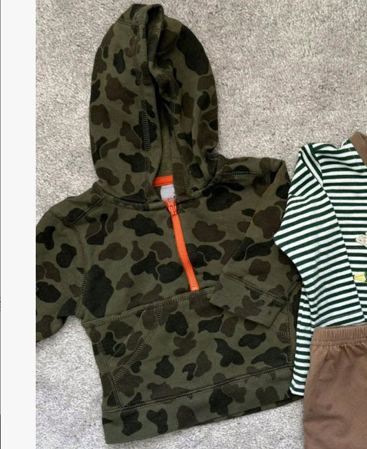 Green camo boy long sleeve hoodie top preorder