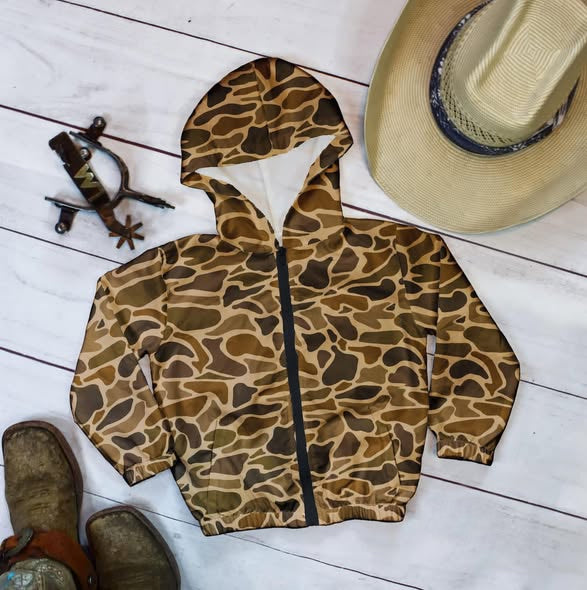 Camouflage design boys long sleeve hoodie top preorder