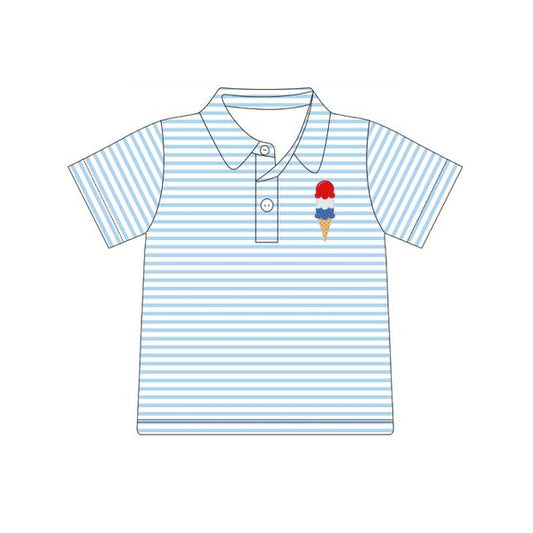 American popsicle design boys short sleeve polo top preorder