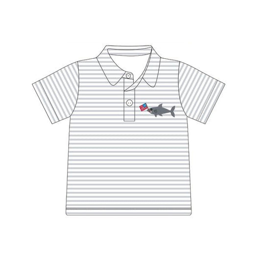 American flag design boys short sleeve polo top preorder
