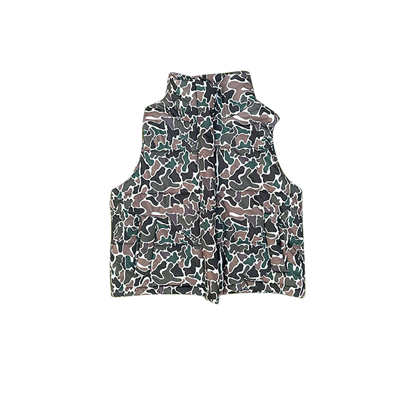 Infant baby boy camouflage zip up vest top preorder