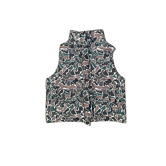 Infant baby boy camouflage zip up vest top preorder
