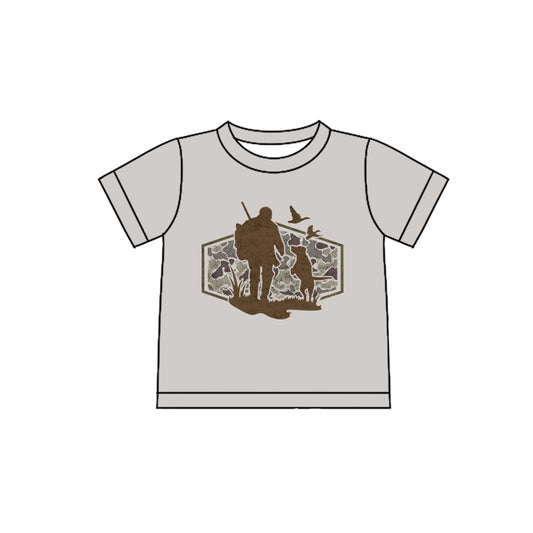 Duck dog hunting season kids baby boy short sleeve top preorder
