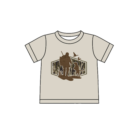 Duck dog hunting season kids baby boy short sleeve top preorder