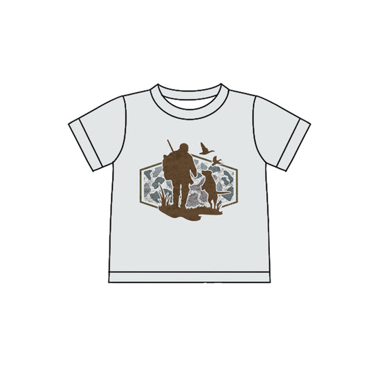 Duck dog hunting season kids baby boy short sleeve top preorder