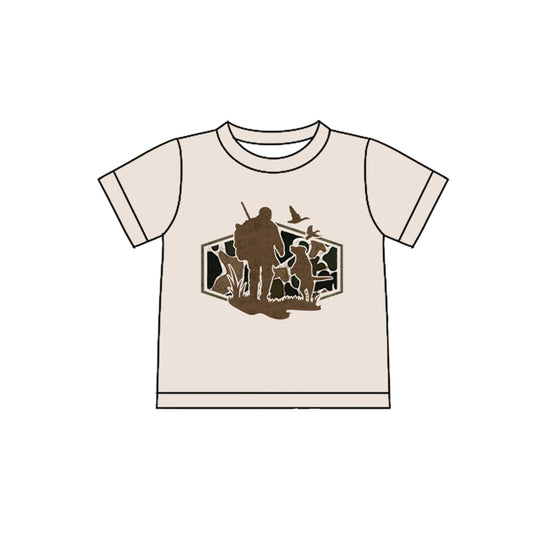 Duck dog hunting season kids baby boy short sleeve top preorder