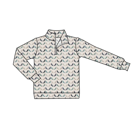 Adult man deer print long sleeve pullover top preorder