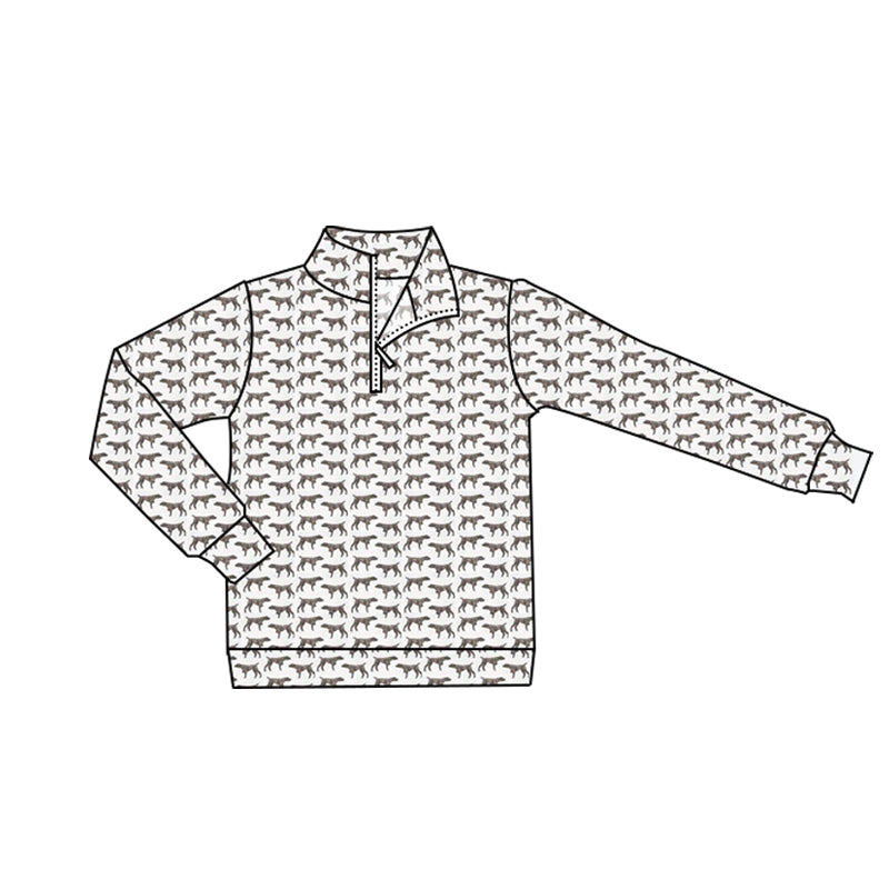 Adult man dog print long sleeve pullover top preorder