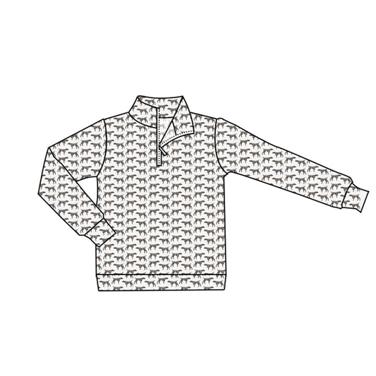 Adult man dog print long sleeve pullover top preorder