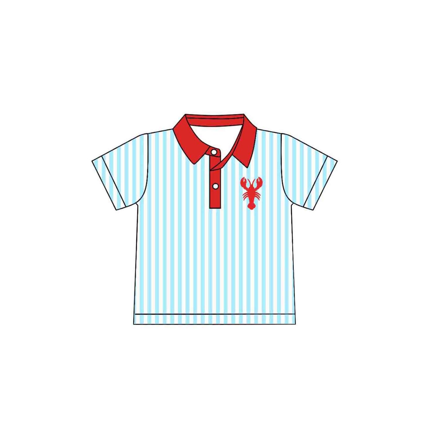 Crawfish design boy short sleeve top  preorder