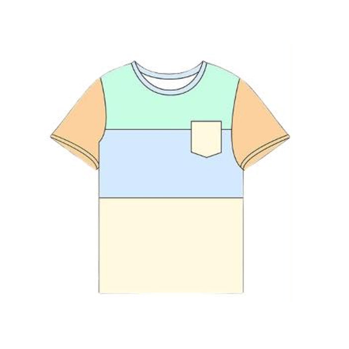 Blue yellow color boy short sleeve top  preorder