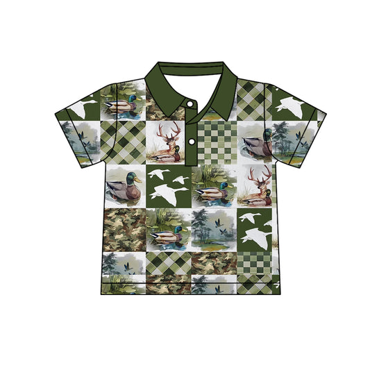 Deer duck boy short sleeve camo pullover top preorder