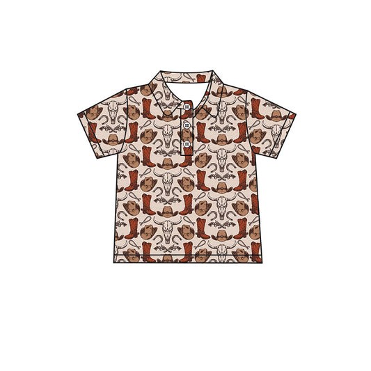 Cowboy western short sleeve pullover top preorder
