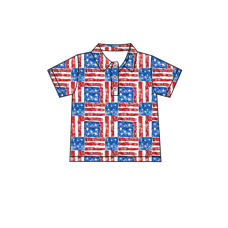 American flage July 4th short sleeve pullover top preorder