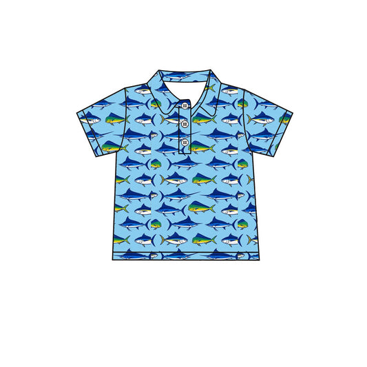 Fishing design western short sleeve pullover top preorder