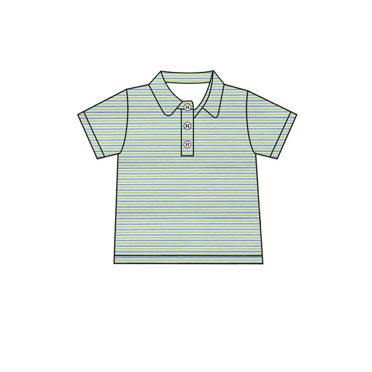 Green stipes short sleeve pullover top preorder