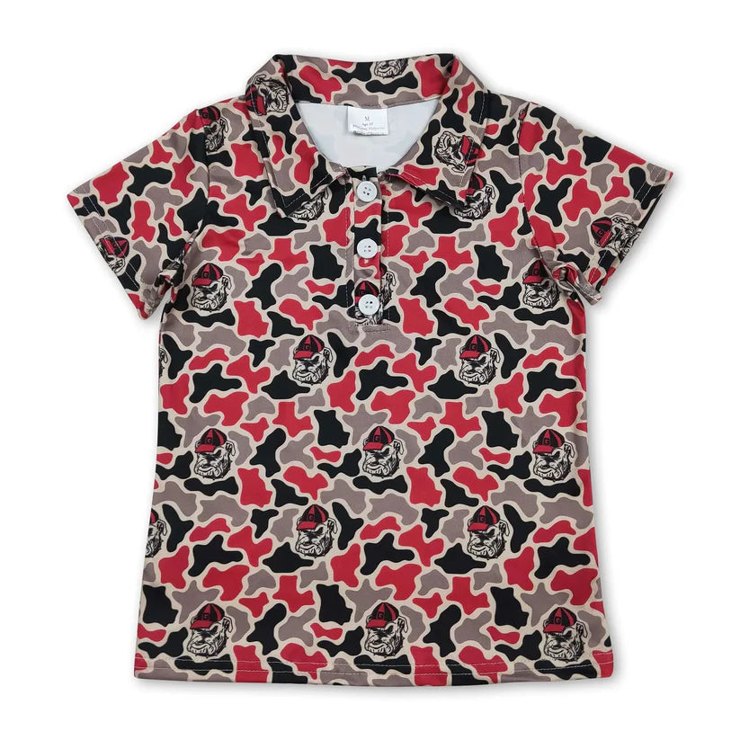 Bulldog Team camo design girls summer active yoga dress