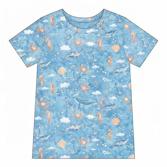 Sea animal style boy short sleeve top preorder