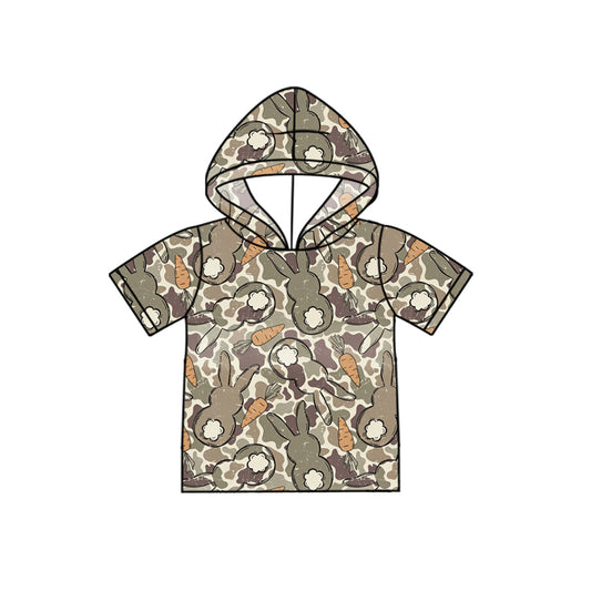 Easter bunny print boy short sleeve hoodie top preorder
