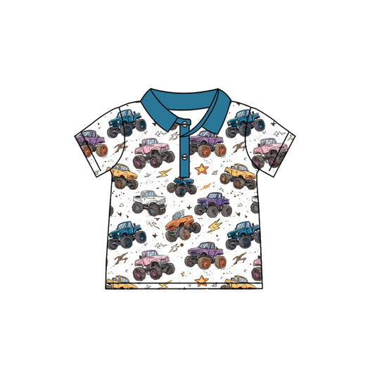 Car design print boy short sleeve pullover top preorder