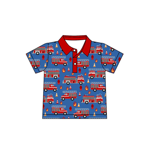 fire fighting truck boys short sleeve summer pullover shirt preorder