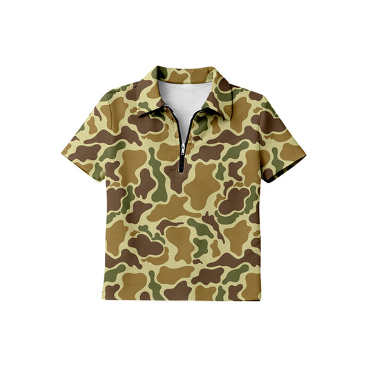 Golden Camo design print boy short sleeve pullover top preorder
