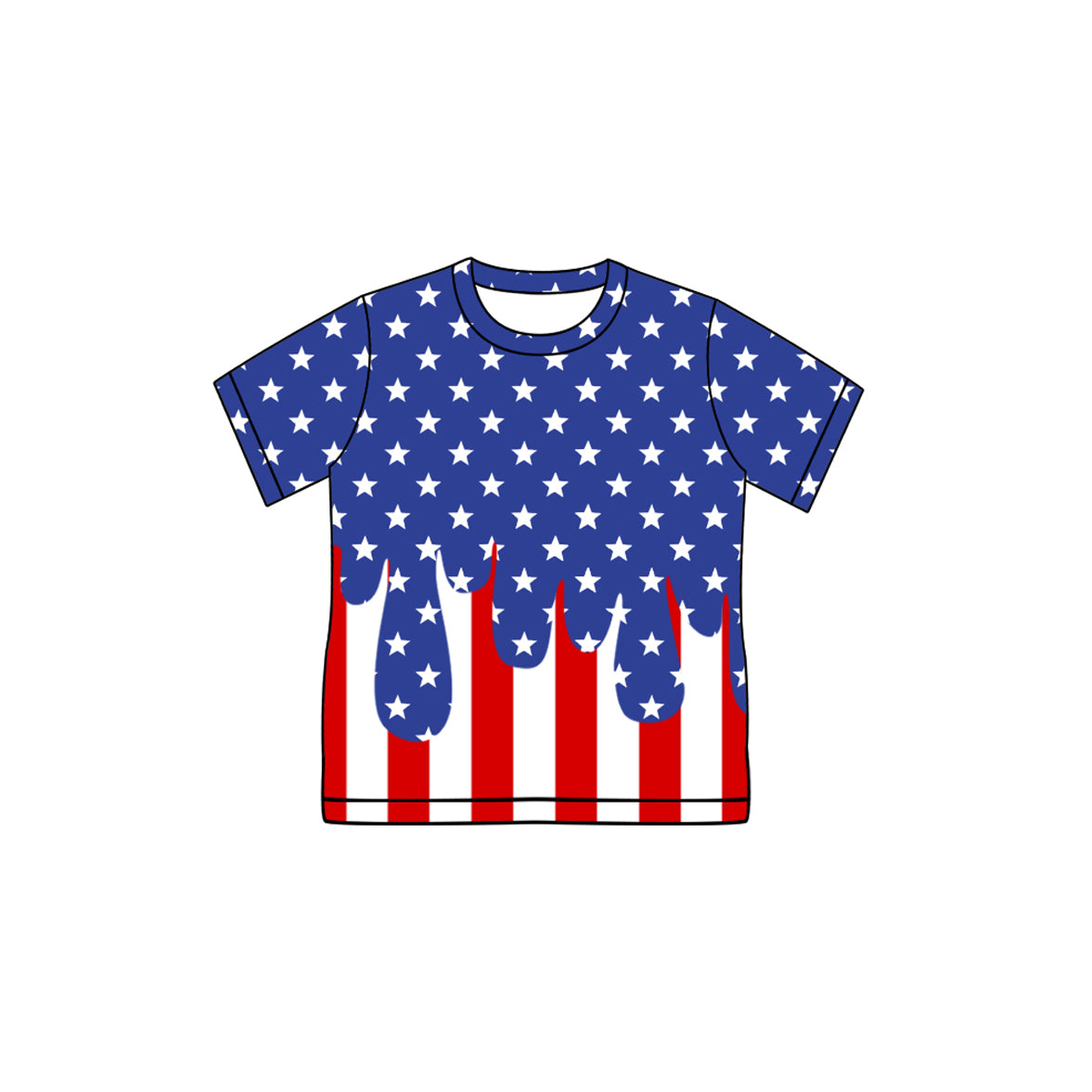 July 4th print boy short sleeve summer top preorder