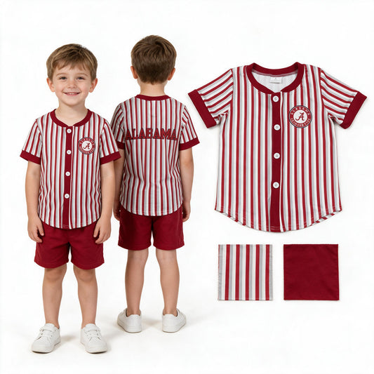 Alabama print boy short sleeve top