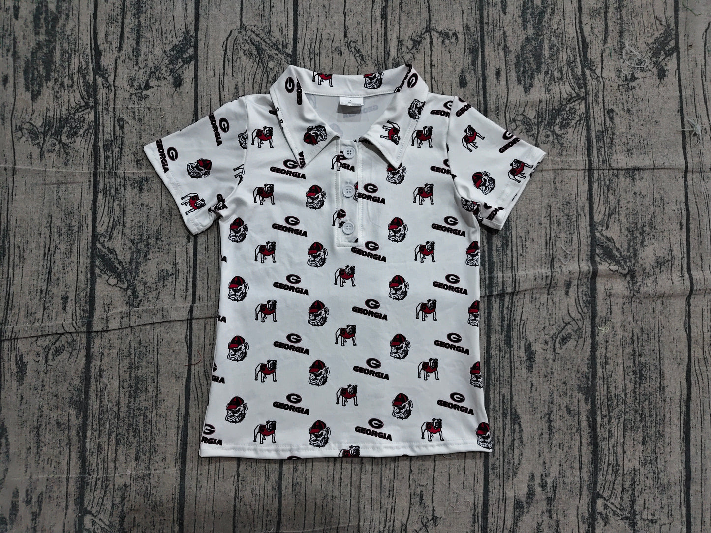 Dog team print boy short sleeve pullover top preorder