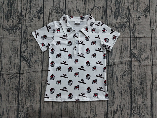 Dog team print boy short sleeve pullover top preorder