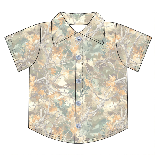 Camo print boy short sleeve t-shirt top preorder
