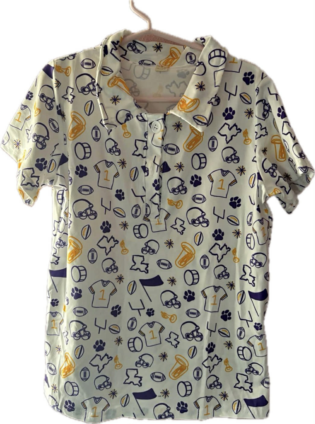 Adult man football print short sleeve pullover top preorder