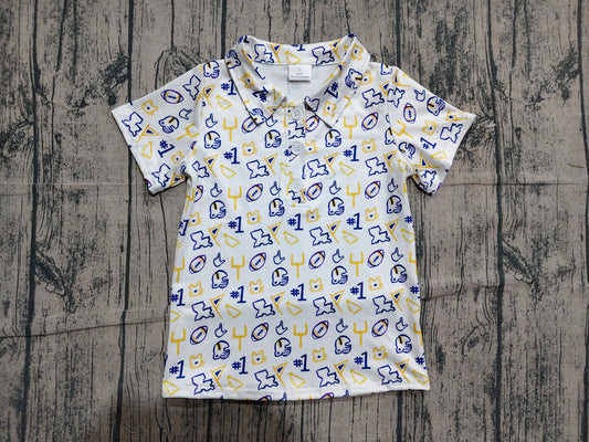 Football print boy short sleeve pullover top preorder