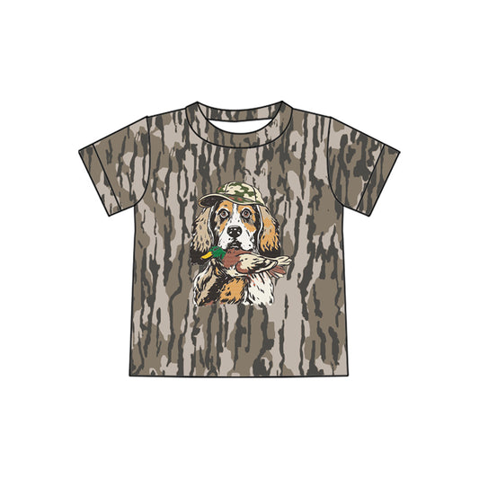 Dog duck camo print boy short sleeve top preorder