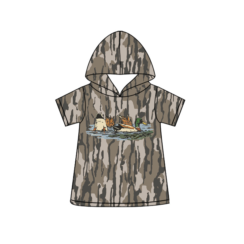Duck camo print boy short sleeve hoodie top preorder