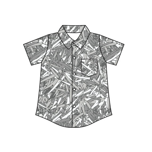Boy short sleeve button down t-shirt top preorder