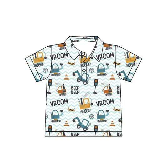 Construction design short sleeve pullover top preorder