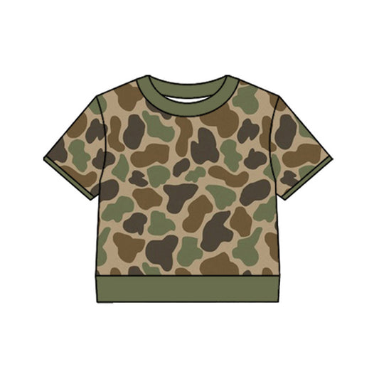 Camo color boy short sleeve top preorder